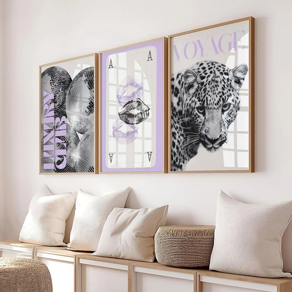 3pcs 프레임리스 레오파드 프린트, 흑백 갤러리 패션 - Photography Trend 리뷰 및 가격