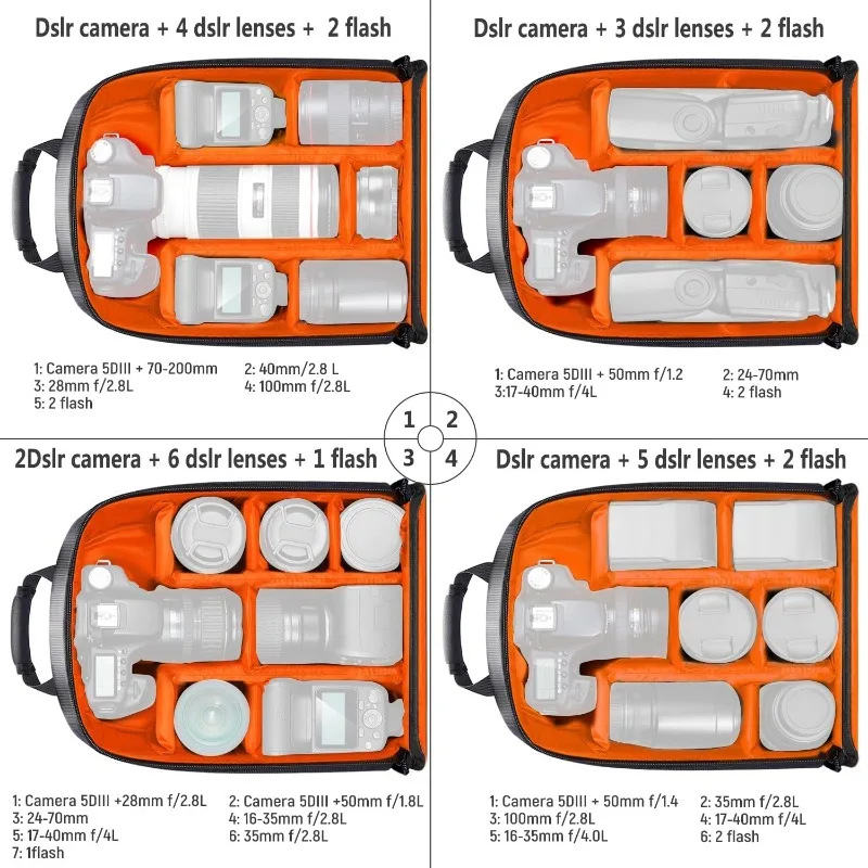 사진작가를 위한 방수 및 충격 방지 파티션 카메라 백팩 - Camera Bag Waterproof 리뷰 및 가격